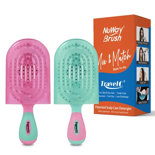 Miniatura 13 de NuWay 4HAIR® TravelC® Ventilado Patentado en EE.UU. para Todos los Tipos de Cabello es Seguro para Secador de Cabello (Azul Bebé)