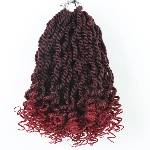Miniatura 7 de Cabello rubio de ganchillo para mujeres negras, trenzas senegalesas onduladas de ganchillo de 12 pulgadas, trenzas kinky de ganchillo cortas 27613