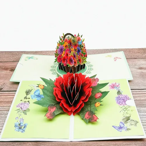 Miniatura 8 de Paquete de 5 tarjetas emergentes de flores, tarjetas de felicitación 3D, surtido para mujeres u hombres en todas las ocasiones, aniversario, día