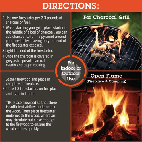Miniatura 6 de Camerons Arrancadores de fuego totalmente naturales (paquete de 50) – Encendedores de madera dura para fogata, parrilla de carbón de barbacoa