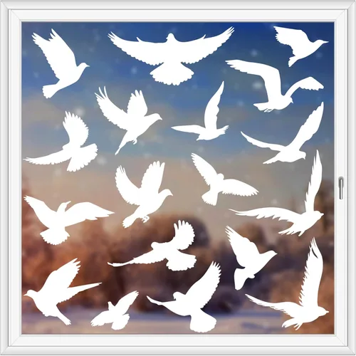 37 adhesivos anticolisión para ventanas, salva a los pájaros de golpes de ventanas, advierte a los pájaros, color blanco