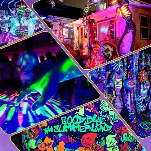 Miniatura 6 de Luz negra de 120 W, barra de luz negra LED con cable de 10 pies, brilla en la oscuridad, para fiesta brillante, decoración de neón, pintura