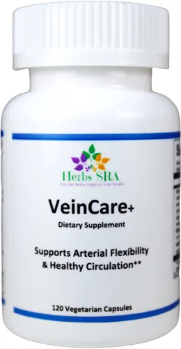 VeinCare+ Suplemento de apoyo a la circulación con rutina, castaño de indias, semilla de uva y arándano apoya la flexibilidad arterial y la