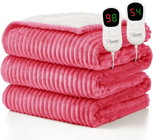 Miniatura 44 de Homemate Manta térmica eléctrica de 50 x 60 pulgadas, manta térmica de 1/2/4/6/8 horas de apagado automático, 10 niveles de calor, protección contra