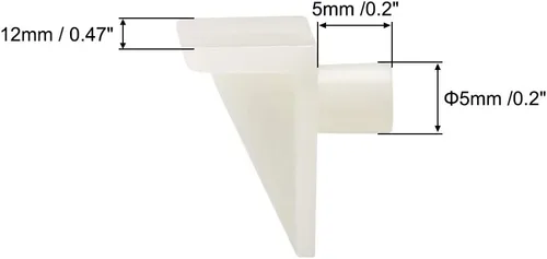 Miniatura 2 de uxcell Pinzas de soporte de estante de plástico, 20 unidades, 0.197 in, clips de estante de gabinete, clavija de soporte para muebles de cocina