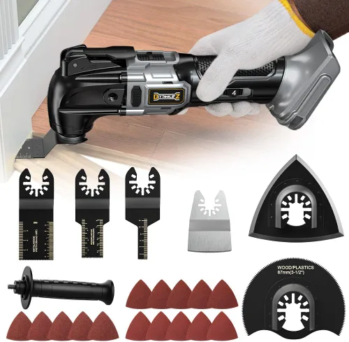 Miniatura 14 de Multiherramienta oscilante inalámbrica compatible con batería DeWalt de 20 V (solo herramienta), 21000 OPM sin escobillas, ángulo de giro de 4.5°