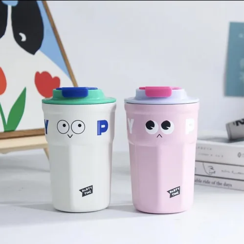 Miniatura 8 de Taza de café bonita para mujeres de 12 oz, taza de café de acero inoxidable de doble pared, reutilizable, taza de viaje a prueba de fugas con tapa