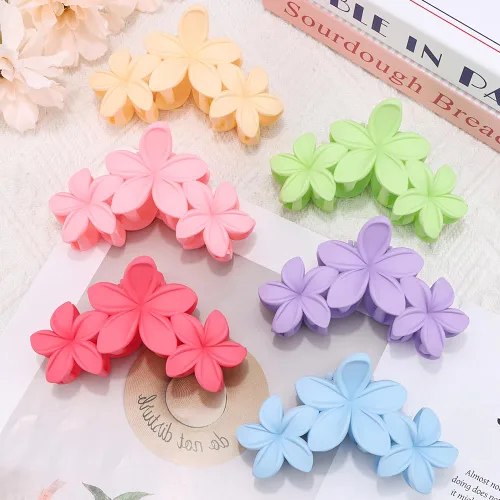 Miniatura 8 de AHONEY 6 pinzas de garra con flores, pinzas para el cabello lindas para mujeres, pinzas de sujeción fuerte, pinzas de garra para el cabello