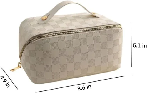 Miniatura 8 de Bolsa de maquillaje de viaje Bolsa de maquillaje de gran capacidad para mujer Neceser portátil con cremallera Organizador de maquillaje