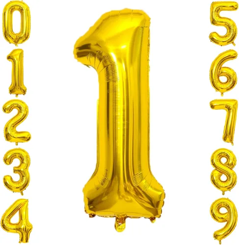 Miniatura 112 de SINBEE Globo dorado del número 10, papel de aluminio Mylar de 40 pulgadas, decoración de fiesta reutilizable para cumpleaños, aniversario, Oro