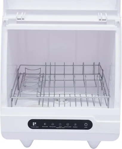 Miniatura 4 de Lavavajillas portátil para encimera, mini lavavajillas de 1.2 KW con 5 programas de lavado y cesta, rociador doble de 360°, capacidad para 2-6