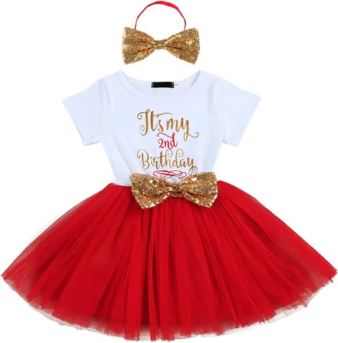 Its My 1st2nd Birthday Cake Smash - Vestido de fiesta para bebés y niñas vestido de tutú con lazo de lentejuelas brillantes con diadema