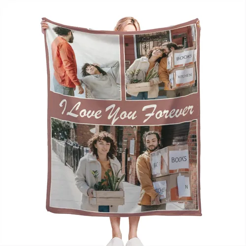 Miniatura 21 de Manta personalizada con texto fotográfico, manta de imagen personalizada para bebé, madre, padre, adultos, amigos, amantes, regalo personalizado