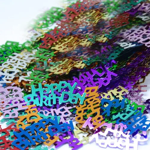 Confeti Palabra Feliz Cumpleaños Multicolores - Paquete al por menor #7829 QS0