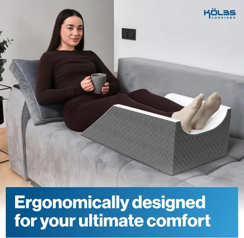 Miniatura 7 de Kölbs - Almohada doble de elevación de piernas Almohada para después de cirugía Elegante funda de jacquard chic