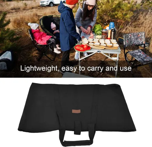 Miniatura 4 de Bolsa de almacenamiento de mesa plegable portátil con capa intermedia de esponja - Funda de transporte multifuncional al aire libre negra de tela