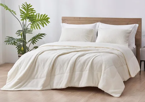 Miniatura 14 de Chezmoi Collection Zane - Juego de edredón Sherpa de 2 piezas, juego de ropa de cama reversible de microfibra lavada de doble cara