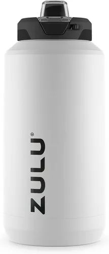 Miniatura 11 de ZULU Goals - Botella de agua de acero inoxidable con gran capacidad, aislada al vacío Jarra reutilizable con asa Tapa a prueba de fugas