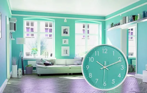 Miniatura 4 de Reloj de pared de cuarzo silencioso para interiores, moderno, simple, digital, silencioso, movimiento de barrido, oficina, cocina, escuela, sala