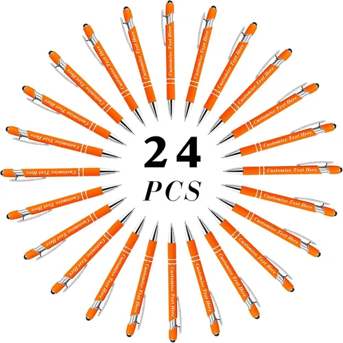 Miniatura 59 de Bolígrafos personalizados a granel con punta de lápiz capacitivo, 12 bolígrafos personalizados con logotipo de mensaje con nombre, bolígrafos