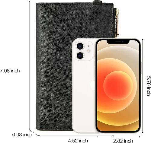 Miniatura 4 de BOSTANTEN Cartera de cuero genuino para mujer de gran capacidad cartera de mano con bloqueo RFID