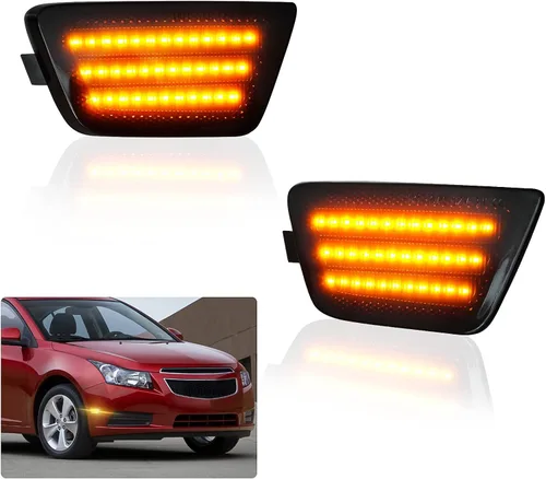 Bestview Conjunto de Luces LED de Marcador Lateral, Luces de Señal de Parqueo del Parachoques Delantero Compatibles para Chevy Cruze 2011 2012 2013