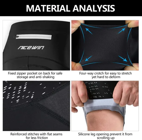 Miniatura 20 de NICEWIN - Pantalones cortos de ciclismo para hombre, con acolchado 3D y secado rápido