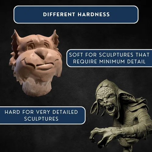 Miniatura 5 de Monster Clay Arcilla de modelado de grado prémium (gris, suave, 4.5 libras)
