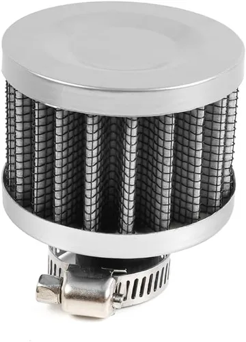 Miniatura 25 de 2 piezas de filtro de aire de entrada de aire frío con respiradero de 12 mm, filtro de respiración para tapa de válvulas para automóvil y Negro