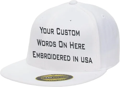 Miniatura 11 de Sombrero personalizado Flexfit 210 Personalizar Añadir su propio texto Bordado Flatbill