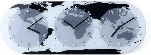 NEXTIME Reloj de pared Mondial, transparente, (NT8108)