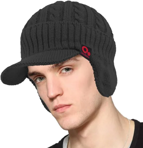 Miniatura 79 de Janey&Rubbins Gorro de punto diario con orejeras con forro polar y calavera