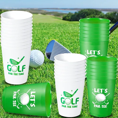 Miniatura 5 de 24 vasos de plástico para fiesta de golf, vasos de plástico reutilizables, suministros de fiesta, pelota de golf deportiva, vasos de plástico