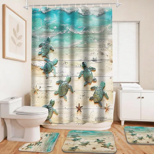 Miniatura 26 de Cool Modern - Juego de portaaviones para niños con cortina de ducha náutica militar y alfombras de 20 x 31 pulgadas, accesorios de baño, decoración
