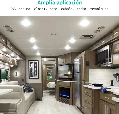 Miniatura 6 de RVZONE Paquete de 2 Luces LED de Techo Tipo Puck para RV Barco Luz Interior DC 12V Luz de Cúpula de Techo de Montaje en Superficie, Panel de 4.5W