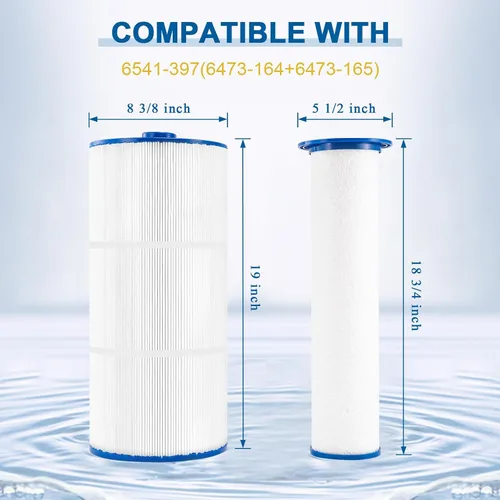 Miniatura 3 de 6541-397 Filtro de spa para piscina compatible con filtro Sundance 880 2009-2023 (exterior 6473-165 e interior 6473-164), repuesto para filtro