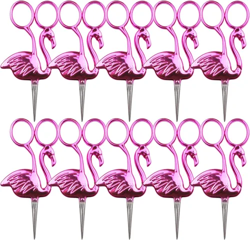 Miniatura 29 de JubileeYarn - Tijeras para bordar, diseño de flamenco, color rosa, 1 par Rosa flamenco