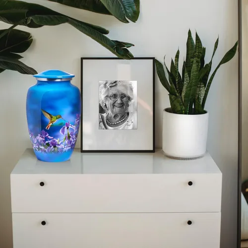 Miniatura 5 de Trupoint Memorials Urnas de Cremación para Cenizas Humanas de Adultos Mujeres, Urna Funeraria Decorativa para Hombres y Mujeres – Grande, Colibrí
