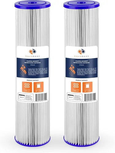 Aquaboon Cartucho de filtro de agua plisado para toda la casa de 5 micrones, 20 x 4.5 pulgadas, compatible con ECP5-20BB, SPC-45-2005, paquete de 2
