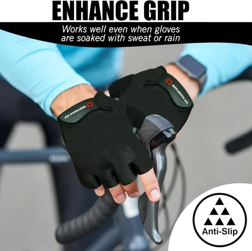 Miniatura 5 de WESTWOOD FOX Guantes de ciclismo de medio dedo, unisex, acolchados, para la palma de la mano, guantes de ciclismo de MTB para hombres y mujeres