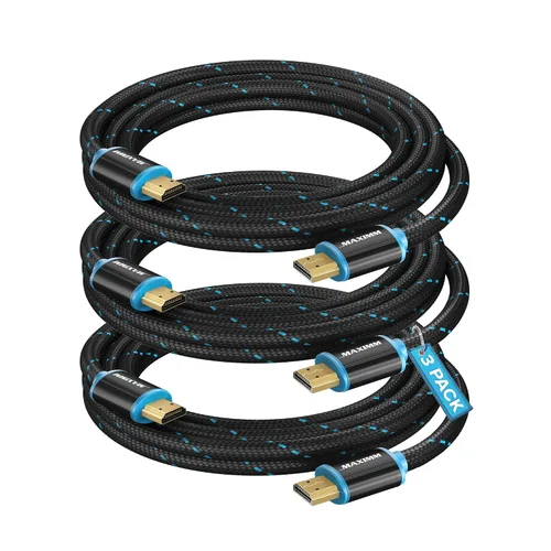 Miniatura 14 de Cable HDMI 4K Ultra HD de 1 pie (paquete de 100) Cable HDMI 2.0 trenzado de nailon, alta velocidad 18Gbps 4K60Hz HDR, 3D, 2160p, 1080p, HDCP 2.2