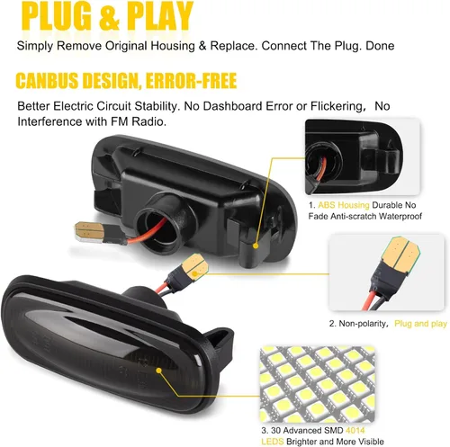 Miniatura 3 de POPMOTORZ 4 Piezas Luz LED Marcadora Lateral de Guardabarros Lámpara Marcadora Lateral Trasera de Caja Compatible con Dodge RAM 2500 3500 SLT ST