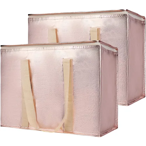 Miniatura 12 de Bodaon Paquete de 3 bolsas aisladas para entrega de alimentos para comidas calientes y frías, bolsas enfriadoras XXL, bolsa aislante para catering