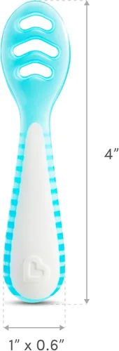 Miniatura 5 de Munchkin® Gentle Dip™ Cucharas para bebé de Munchkin® para autoalimentación y destete guiado por el bebé, paquete de 3, azul/verde
