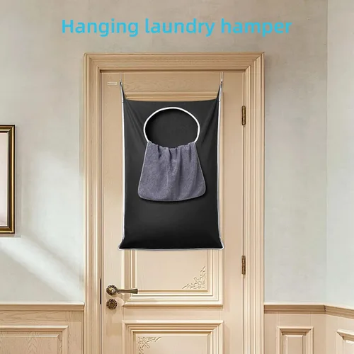 Miniatura 6 de KEEPJOY Paquete de 2 cestas de lavandería XL para colgar en la puerta, tamaño de 36.5 x 22.5 pulgadas, bolsa para puerta con apertura grande