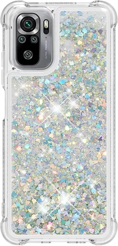 Miniatura 63 de Glitter Sparkle Moving Quicksand Flowing Cover para Xiaomi Redmi Note 10S Bling Liquid Clear Star Heart Silicona Bumper Funda transparente de goma a