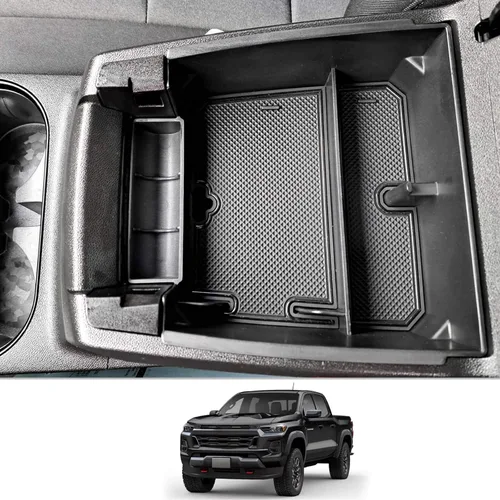 CDEFG Bandeja organizadora de consola central para Chevy Colorado GMC Canyon 2025 2026 para Chevy Colorado GMC Canyon 2023-2025 2026, caja de Negro