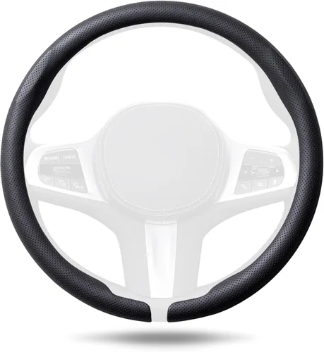 Miniatura 10 de Aimato Funda ultrafina para volante de automóvil, microfibra cómoda y transpirable, ajuste universal para la mayoría de los automóviles, color negro