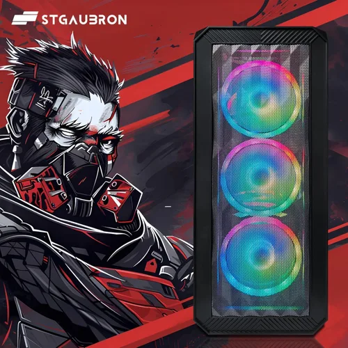 Miniatura 2 de STGAubron Computadora de escritorio para videojuegos, AMD Ryzen 3 3200G 3.6G, Radeon RX 590 8G, 16G DDR4, 512G SSD, WiFi 6, BT 5.0, ventilador RGB