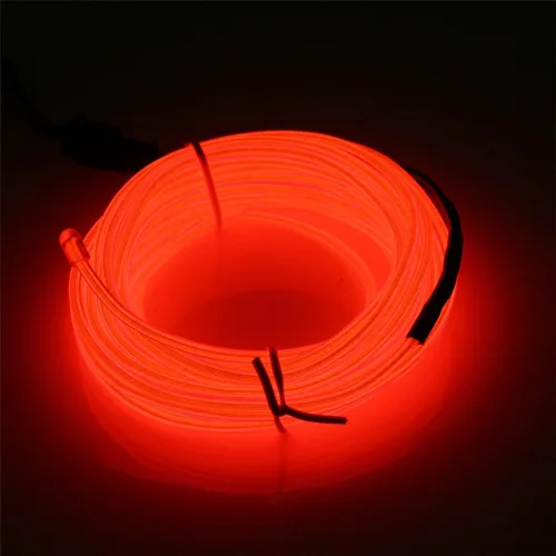 Miniatura 24 de JIGUOOR - Tira de luces de neón brillantes con cable EL y paquete de baterías, de 9.8 pies, 360 ° de iluminación, para bricolaje, festivales, Azul